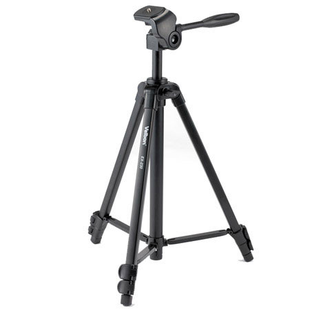 Velbon EX-230 3-Section Aluminum Tripod with 2-Way Pan Head, Black