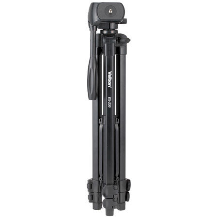 Velbon EX-230 3-Section Aluminum Tripod with 2-Way Pan Head, Black