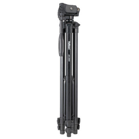 Velbon EX-330 Q 3-Section Aluminum Tripod with QR 3 Way Head, Black