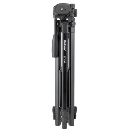 Velbon EX-530/F 3-Section Aluminum Tripod with 3-Way Pan Head, 61.42", Black