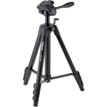 Velbon EX-640 3-Section Aluminum Tripod with 3-Way Pan/Tilt Head, Radial Braces