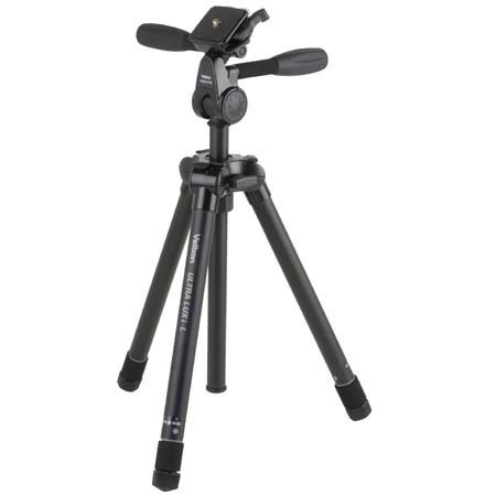 Velbon Ultra LUXi-L Aluminum Tripod / Pan Head Kit w/Bubble Level, Weight Bag