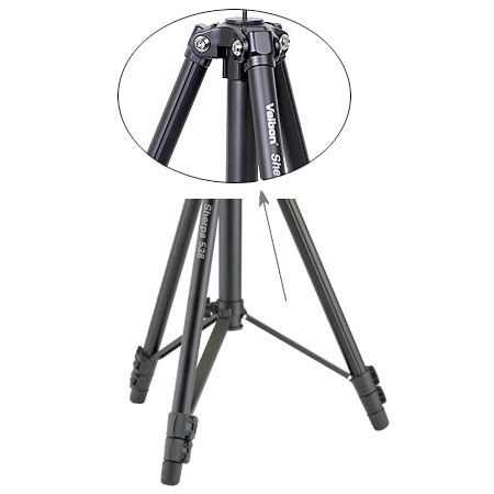 Velbon Sherpa 538A, 3 Section Aluminum Tripod Leg Set with Maximum Height 59.1", Capacity of 11 lb., Black