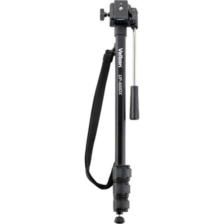 Velbon UUP-400DX 4 Section Matte Black Aluminum Monopod w/2-Way Pan Head