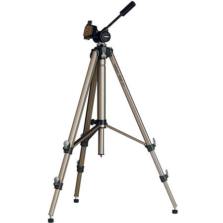 Velbon VGB 37 Tripod, with 3 Way Panhead, Geared Center Column, Bubble Level & Quick Release Plate - Supports 15 lbs.