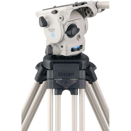 Vinten Vision 8 Pan & Tilt Head, Gray, with 100mm Ball Base, Supports 31 lbs.