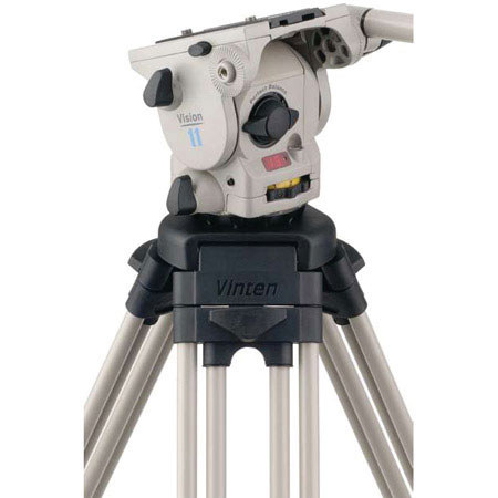 Vinten Vision 11 Pan & Tilt Head, Gray, with 100mm Ball Base, Supports 37 lbs.