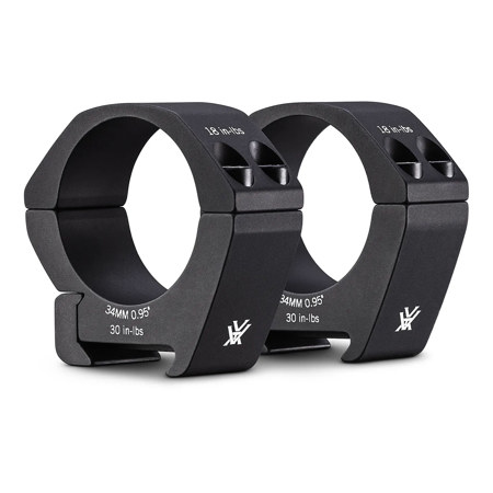 Vortex Optics Pro 34mm Picatinny/Weaver Style Riflescope Mounting Ring, Pair Low