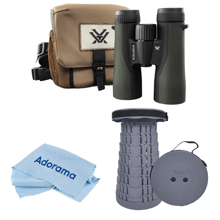 Vortex Optics 10x42 Crossfire HD Roof Prism Binocular, w/Telescoping Stool/Chair