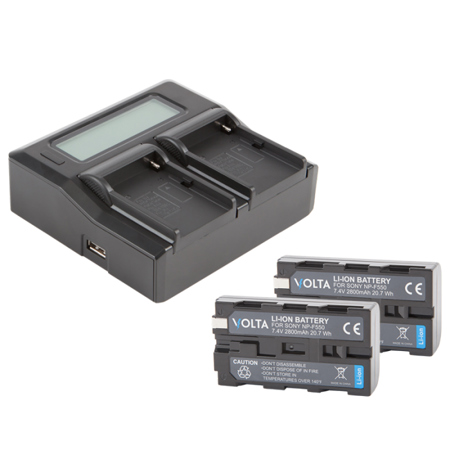 Volta NP-F550 2x Li-Ion Batteries and Dual Charger Kit