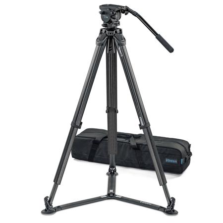 Vinten Vision blue5 Fluid Head w/flowtech 75 3-Section CF Tripod,Ground Spreader