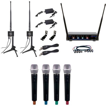 VocoPro Boost 600' Long-Range Digital Wireless Mic System with 4x Handheld Mics