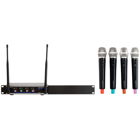 VocoPro Digital-Quad-500 4-Channel UHF Wireless Handheld Microphone System