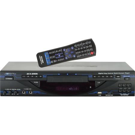 VocoPro DVX 890K Multi Format Digital Key Control DVD DivX Player with USB SD and HDMI 20Hz 20kHz Frequency Response Video Outputs 13 Step Key