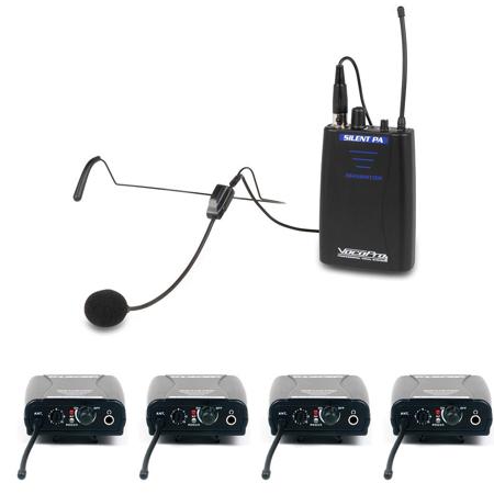 VocoPro SILENTPA-IFB One Way Communication System, Includes 1 Tx & 4 Rx