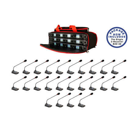 VocoPro UDX-Conference-24 24 User PLL Professional Digital Wireless Conference Microphone System