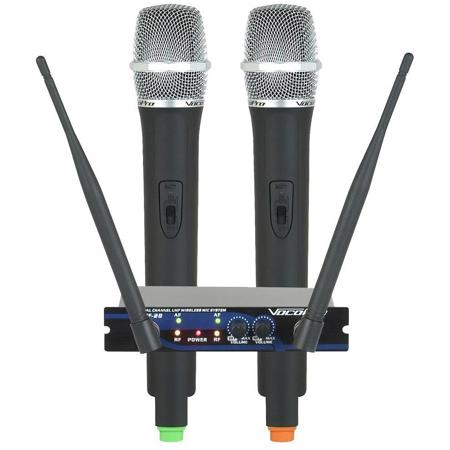 VocoPro UHF-28 Dual-Channel UHF Wireless Microphone System, 9M: 915.000 and 9N: 918.700