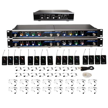 VocoPro USB-Play 16-Channel Wireless Headset & Lavalier Microphone System