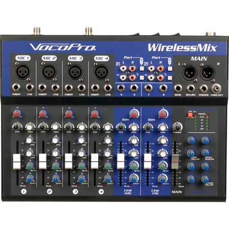 VocoPro WirelessMix-2 All-In-One Mixer with 2x Wireless Mics & SD Audio Recorder