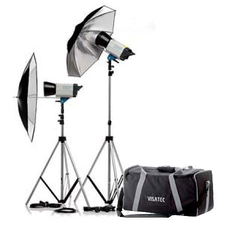 Visatec Solo Two 400B Monolight Car Kit with Umbrella, Sync Cord & Travel Bag, 320 Total Watts