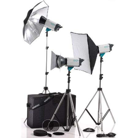 Visatec Logos Kit 316 RFS, Three 1600 Monolight System with Internal Radio Slaves, Umbrella, Softbox, Reflector & Case, 1800 Watt Second, 120V AC