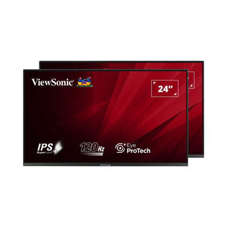 ViewSonic VA2456A-MHD_H2 23.8" 16:9 FHD 120Hz IPS LED Monitor w/o Stand, 2-Pack