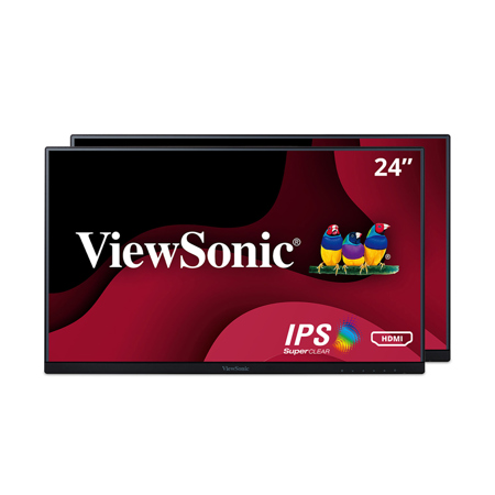 ViewSonic VA2456-MHD-H2 24" 16:9 Full HD 100Hz IPS Monitor without Stand, 2-Pack