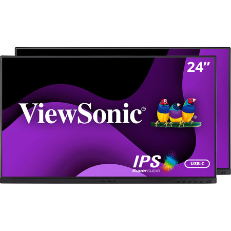 ViewSonic VG2455-56a-H2 24" 16:9 Full HD USB-C Docking IPS LED Monitor without Stand, 2-Pack