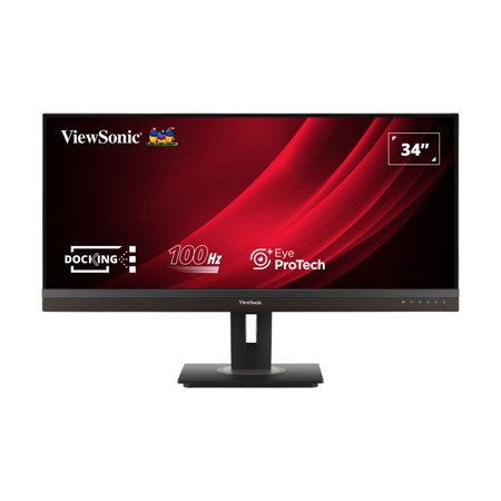 ViewSonic VG3456A 34" 21:9 UltraWide QHD 100Hz USB-C Docking IPS LED Monitor