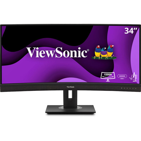 ViewSonic VG3456C 34" 21:9 UWQHD 100Hz USB-C Docking Curved VA LED Monitor