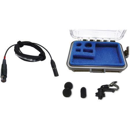 Voice Technologies VT100 Cardioid Lavalier Mic with TA5F for Servo-Bias, Black