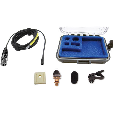 Voice Technologies VT403 Omni Lavalier Mic with TA4F for Shure & Sabine, Black