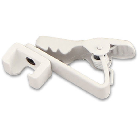 Voice Technologies AC/W Alligator Clip for VT500 and VT506 Microphones, White