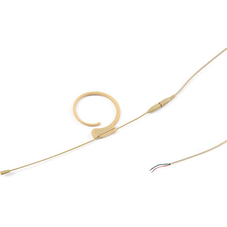 Voice Technologies VT901 Omni Earhanger Microphone with Unterminated 2-Wire Pigtail Connector, 20-20000Hz Frequency Range, 2 kOhms Impedance, Beige