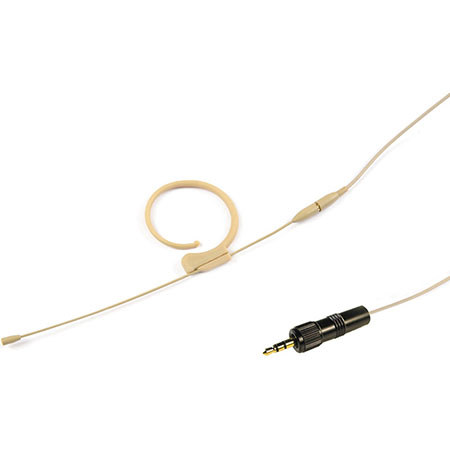 Voice Technologies VT901 Omnidirectional Earhanger Microphone with 3.5mm TRS Locking Connector for Sennheiser EW G2/G3 Series Transmitters, Beige