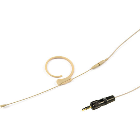 Voice Technologies VT901 Omnidirectional Earhanger Microphone with 3.5mm TRS Locking Connector for Sony UWP/WRT-805 Transmitters, Beige