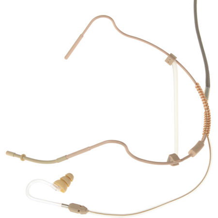 Voice Technologies VT760 mkII Omni-Headset Microphone with VT600 Earphone, Unterminated 5-wire Pigtail, Beige