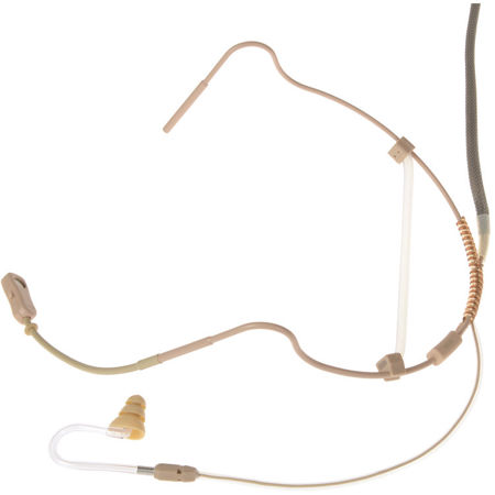 Voice Technologies VT860 mkII Cardioid-Headset Microphone with VT600 Earphone, Unterminated 5-wire Pigtail, Beige