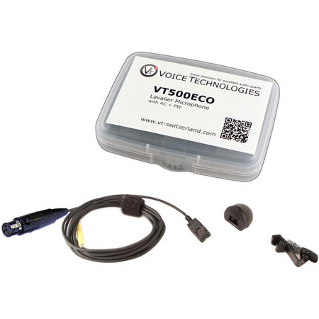 Voice Technologies VT500ECO Lavalier Mic Kit, TA4F, Shure Transmitters, Black
