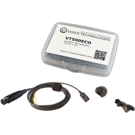 Voice Technologies VT500ECO Lavalier Mic Kit, TA5F, Lectrosonics Tx, Black