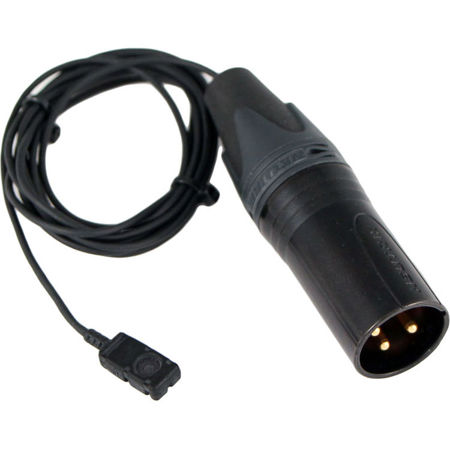 Voice Technologies VT506 Omnidirectional Miniature Lavalier Microphone with Hardwired 3-Pin XLR Connector, +48V Phantom Input, Black