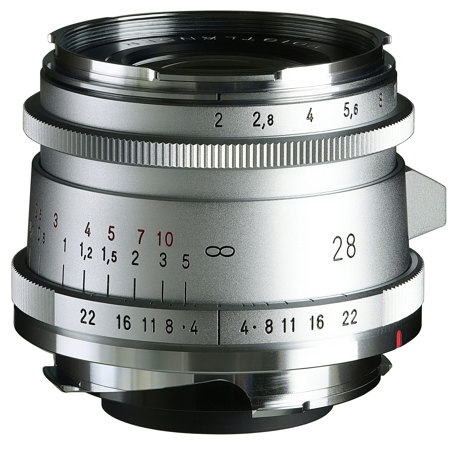 Voigtlander Ultron Vintage 28mm f/2.0 Aspherical Type II VM Lens, Silver