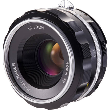 Voigtlander Ultron 40mm f2 SL-II S Lens for Nikon, Silver Rim