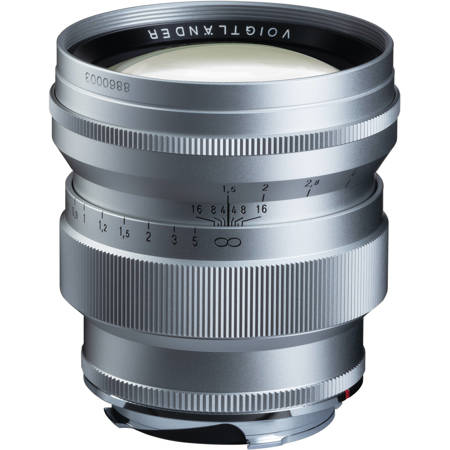 Voigtlander 75mm f/1.5 Nokton Aspherical VM Lens for Leica M, Silver