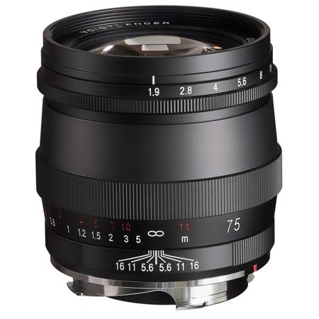 Voigtlander Ultron 75mm f/1.9 VM Lens for Leica M, Matte Black, Multi Coated