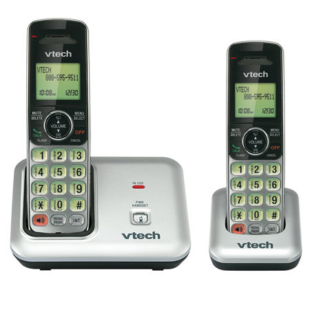 VTech CS6419 DECT 6.0 Expandable Cordless Phone, 2 Handsets