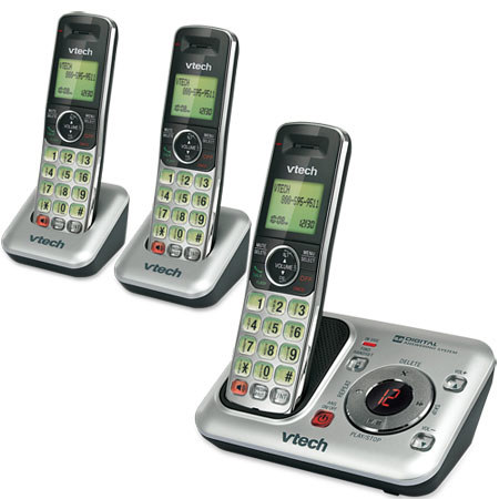 VTech CS6429 DECT 6.0 Cordless Phone with Call Waiting/Caller ID, 3 Handsets