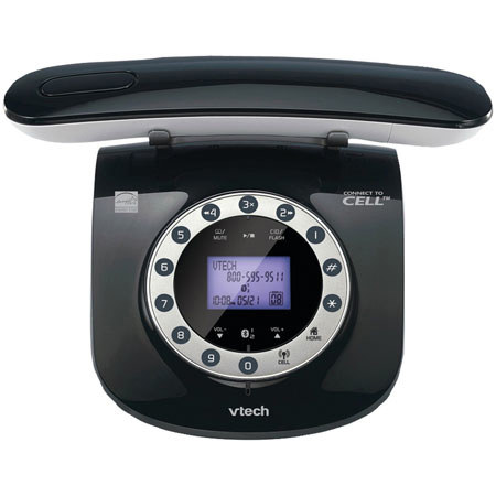 VTech LS6191 DECT 6.0 Retro Phone with Connect to Cell, Black
