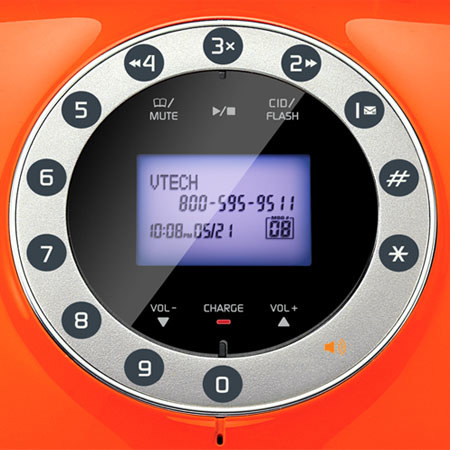 VTech LS6195 DECT 6.0 Retro Cordless Phone, Orange