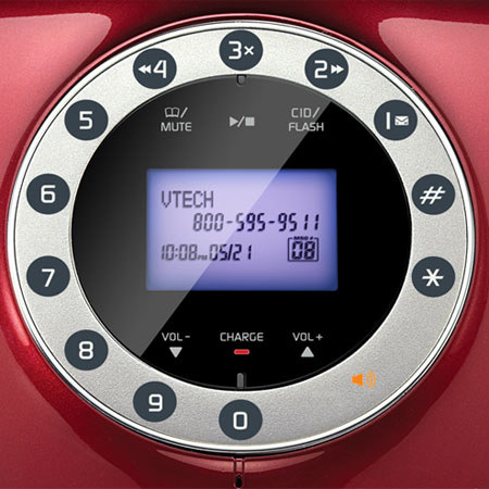 VTech LS6195 DECT 6.0 Retro Cordless Phone, Red